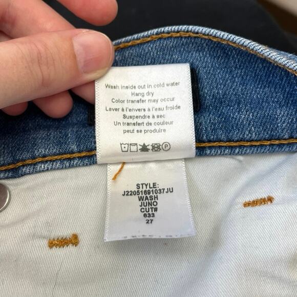 Veronica Beard Jeans Carson Ankle Flare High Rise Juno Wash Distressed - Size 27 - Picture 9 of 11